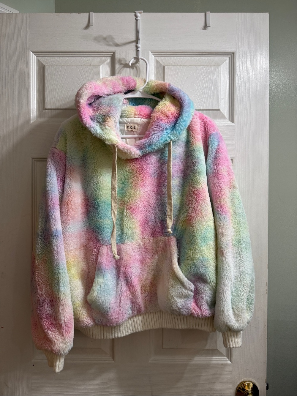 POL Plush Tie-Dye Pastel Hoodie - Pink, Blue, Green, Yellow
